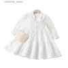 Abiti da ragazza BAMBINA BIANCHE BIANCHE PRIMAVERA CHLIDREN ABBIGLIAMENTO ABBIGLIO DI COTONESSA Abito da principessa per Girl Manica lunga 4-7 anni Girls L47