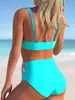 Frauen Badebekleidung 2024 Cross Bikini Frauen drucken sexy hohe Taillen Shorts Badeanzug weibliche Strandbekleidung Badebadeln Badeschwimmschwimmanzug