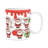 Tassen 350 ml Weihnachten 3d Keramik Tasse Cartoon Santa Claus Snowman Muster Kaffee Milch Tasse kreative Dekoration Geschenk