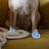 Abbigliamento per cani 4pcs sandali scarpe estive in rete traspirante per forniture per cuccioli (4x5cm blu)