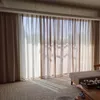 Ultra lüks doğal keten perde zarif yumuşak ışık filtreleme Yatak odası oturma odası için dayanıklı nefes alabilen havadar örtü TJ8207