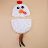 Crochet Knit Baby Chicken poulet poulet costume tenue Nouveau-né les accessoires de conception animale faite à la main Vêtements de bébé H265