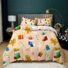 Christmas Duvet Cover Set Santa Claus Deer Printed Bedding Set Merry Christmas Christmas Polyester Comforter Set Soft Bedclothes