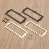 DRELD 2Pcs Antique Bronze/Gold Label Pull Frame Handle File Name Card Holder For Furniture Cabinet Drawer Box Case Bin 90*42mm