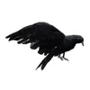 Halloween prop fjädrar kråka fågel stor 25x40 cm spridande vingar svart kråkå leksaksmodell leksak, prestation prop