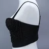 Femmes simples perles soutien-gorge Vêtements de gilet de luxe pour femmes suspense dames corset crop top