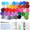40 kolorów Zestaw Felting Wool Wool Tools Ręcznie robione filtr igły Feling Material