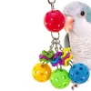 1 PC Färgglad boll Parrot Bird Parakeet Bite Climbing Play Hanging Toy Pet Cage Decor