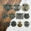 1x Antique Brass Wooden Case hasp Vintage Style Decorative Jewelry Gift Box Suitcase Hasp Latch Hook Furniture Buckle Clasp Lock