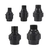 Black Pe vattenrör rakt reducerande koppling 20/25/32/40/50mm PE PVC -rörbeslag 1/2 "3/4" 1 "1.2" 1,5 "Manlig trådadapter