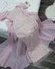 Zarif Pembe Denizkızı Gece Elbisesi 2024 Omuz dışı payetler Boncuklar Organza Kadınlar Balo Resmi Gowns Vestidos De Ziyafet Robe De Soiree