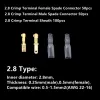 200 pcs 2,8 mm 4,8 mm da 6,3 mm molla molla femmina maschio raggini crimp crimp connector connector molo elettrico set di connettori