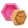 3D Wabe mit Bienenform Kuchenform DIY Silikonseife Arherapie Putzkerze -Schimmelpilze Handwerk Fondant Kuchendekoration