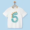 T-Shirts Nummer 1–9 Jungen Mädchen Dinosaurier Kurzarm T-Shirts Kinder T-Shirt Geburtstagsgeschenk T-Shirt Baby Mädchen Tops Kinder Hip Hop T-Shirts 240410