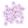 Padrão de flor misto 50pcs Rótulo de tecido artesanal para roupas Sapatos de lenço de cachecol Sapatos Tags de vestuário 15x40mm cp3269