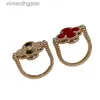 High End Vancefe Brand Designer Pierścienie dla kobiet High Clover Podwójny podwójny kwiat Czerwony Pierścień Laser