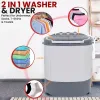 Maskiner Pyle Compact Home Washer Dryer, 2 i 1 Portable Mini Washing Machine, genomskinlig badkarcontainerfönster, stora apparater