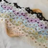 5.5cm幅の絶妙な水溶性刺繍花メッシュレースアップリケカラートリムDiyアパレルCheongsam Sewing Decor 6colors