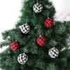 24pcs/set 7 cm Weihnachtsbällchen Weihnachtsbaumdekorationen Schwarz -Weiß -Gitter Ball Pulver Ball Home Ornament Decor Neujahr Neujahr