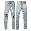 Lila Jeans Designer Jeans Männer Jeans Männer knielange dünne geradlinige Jeans Trendy Long gerade geradlinige High Street Jeans Größe 29-40