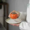 PINNY Glaze Plant Ash Tea Tray Ceramic Kung Fu Pot Bearing Tea Ceremony Accessories Antique Teapot Crafts Tray Pigmented