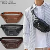 Sport Bags Mens PU leather waist bag with multifunctional single shoulder cross body underarm chest bag for business leisure sports waterproof Y240410