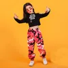 2023 Nuovi costumi di danza jazz per bambini pantaloni mimetici a maniche lunghe Hip Hop Dance Clothes Girls Jazz Performance Costumi XS1020