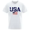Vintage EUA Flag de rua impressão masculina camisetas Hip Hop Street Tshirt Summer Casual Casual Tamas de tamanho grande e respirável
