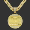 Dernière souper Pendant Big Jesus Iced Out Bling Zircon Gold Color Collier Collier pour hommes Gift Père Gift Hip Hop Jewel235G