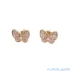 SEIKO Edition Top Brand Vancefe Moles Oreads Niche Design Nouveau boucles d'oreilles Full Diamond Zircon Butterfly pour les femmes avec une boucle d'oreille de logo de marque de concepteur de sens avancé