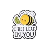 Cartoon Bee Animal Ematel Pin I Bee Leaf in You Bee Mine Couple Brooches Badge Badge Badge Gifts