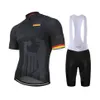 Germania Men Summer Black Cyrsey Set Set Bike Road Mountain Tops Bicycle Wear Cycling Set 9D Gel traspirante233Q