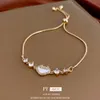 Verklig guldelektropläterad zirkon Långt livslås Instagram Style Lätt högkvalitet Känsla armband Nytt mode mångsidigt hantverk för kvinnor
