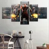 Jeu sans cadre 5pcs God of War Kratos Back Shadow Cuadros Canvas HD Affiches Wall Art Picture Paintures pour le salon DÉCOR HOME