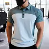 T-shirt de sport de mode masculin Sweat-shirt Sweatshirt Fitness Sleeve Slim Top Business Casual Polo Golf Workout Plus taille 240410