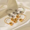 Fashionable 18K Gold Stainless Steel Exaggerated Ball Shaped Earrings Chic Design for Women with High-end Vibe