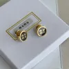 Earrings Designer For Women 18K Gold Plated Stud Enamel Round Earrings M Luxury Earring Jewelry Gift With Box