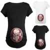 Grossesse d'été Tshirt Taille S-3xl Maternité mignonne bébé imprimé O-cou t-shirts à manches courtes