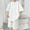 Men's Tracksuits High Quality Jacquard Set Summer Loose Casual Oversized T-Shirts And Short Sets For Men Korean Luxury Clothing Big Size