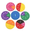 51PCS / Set Fractions Round Fractions Démonstrateur d'instruments Montessori Toys éducatifs Toys Math d'apprentissage Math