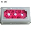 Yo Cho 8pcs / Box Une fleur de rose éternelle 4-5 cm Fleur fraîche préservée Rose de la Saint-Valentin Mariage Gâchage de Thanksgiving