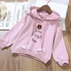 Kız Elbiseleri 4 6 8 10 12 Yıl Kızlar Giyim Setleri Pamuk Karikatür Küçük Ayı Hoodies + Pileli Etek 2 PCS Çocuklar İçin Takım Doğum Günü L47