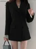 Damespakken Blazers Nieuw in elegante stijlvolle damesblazers Coats Office Lady Blazer For Women Jacket Khaki Top Losse trendy bovenkleding Women kleding C240410