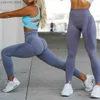 Yoga -outfits Curve contour naadloze leggings yoga broek gym outfits workout kleding fitness sport dames mode slijtage solide roze lila stretch y240410