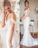 2022 Designer Lace Wedding Dress Plus Size Mermaid Brudklänningar Vintage Appliced ​​Off the Shoulder Sexy Lady Dleares Arab4219484