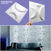 Painel de parede 3D de 30cm linhas onduladas Decoração de pedra de pedra TV Background Decalk Tile Mold 3D Adesivo de parede de banheiro parede da cozinha