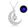 Colliers pendants façonner le collier de lune noctilucence brillance dans les médaillards à huile essentielle foncée chaînes juives pour les femmes cadeaux dro 831