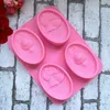 2/4 stampi in silicone fatti a mano cavità per sapone 3d stampi di sapone a campana di cervi