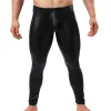 Men Nouvel pantalon en cuir PU High Waist Legging