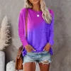 Plus Size Oversized Women Tie Dye Long Sleeve Tunic T Shirt Blouse Ladies Casual Loose Pullover Tops Clothing For Female 240329